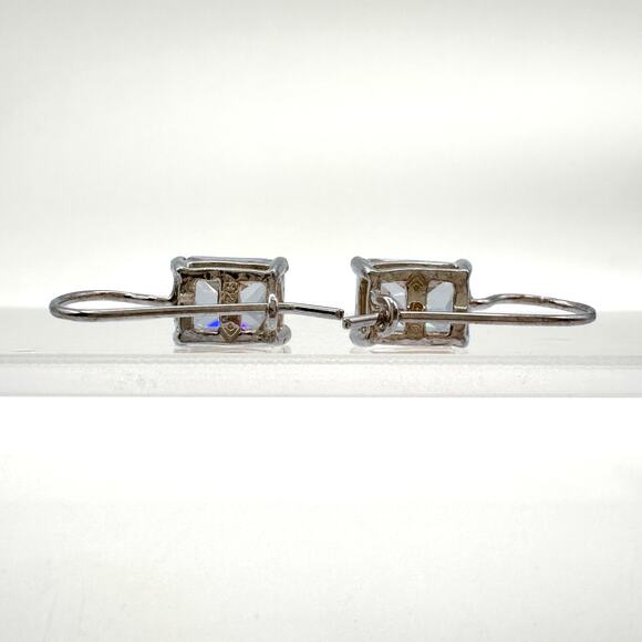 Designer Silpada CZ Earrings Sterling Silver Cubic Zirconia Fish Hook Drop - Picture 9 of 13